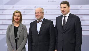 Federica Mogherini, Juozas Olekas, Raimonds Vejonis