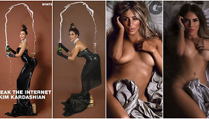 Kim Kardashian (2014 m.) ir Andressa Prata (2017 m.)