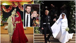 Įspūdingiausios 2018-ųjų vestuvės: Nickas Jonas ir Pryanka Chopra, Miley Cyrus ir Liamas Hemsworthas bei princas Harry ir Meghan Markle