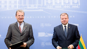 Saulius Skvernelis ir Albrechtas Freiherris von Boeselageris
