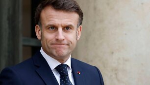 Prancūzijos prezidentas Emmanuelis Macronas / LUDOVIC MARIN / AFP
