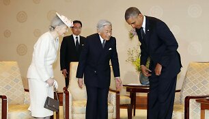 JAV prezidentas Barackas Obama su Japonijos imperatoriumi Akihito ir imperatore Michiko