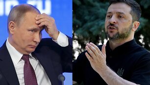 Vladimiras Putinas ir Volodymyras Zelenskis