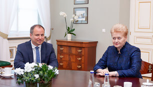 Prezidentė Dalia Grybauskaitė susitiko su kandidatu į ŽUM ministrus Giedriu Surpliu