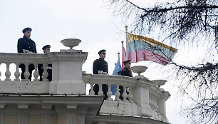 Ceremonija prie Krašto apsaugos ministerijos