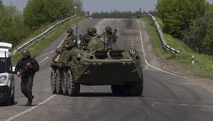Ukrainos kariai netoli Slovjansko miesto