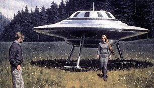Kontaktuotojai &ndash; ypatinga NSO liudininkų grupė, teigianti, jog su ateiviais i&scaron; kosmoso bendrauja betarpi&scaron;kai. &Scaron;altinis: Lietuvos etnokosmologijos muziejaus fotoarchyvas.