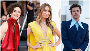 Timothee'is Chalamet'as, Olivia Wilde ir Harry Styles