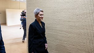 Nida Grunskienė atvyko į susitikimą su Seimo pirmininku
