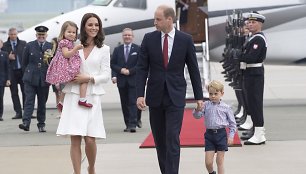 Princas Williamas ir Kembridžo hercogienė Catherine su vaikais George'u ir Charlotte