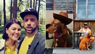 Žygimantas ir Dovilė Stakėnai su augintine Rumba