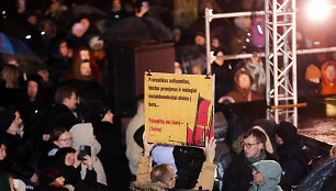 Protestas prie Seimo: „Dešimt tylos minučių" 