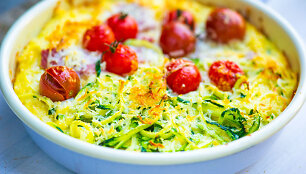 Polentos ir cukinijų fritata
