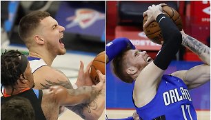 Deividas Sirvydis (kairėje) ir Ignas Brazdeikis tą pačią dieną pasiekė taškų rekordus NBA.