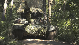 Rusų tankas T-72B3M Kursko srityje