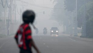 Indonezijoje de&scaron;imtys žmonių paguldyta į ligoninę dėl smogo tir&scaron;tos miglos sąlygomis