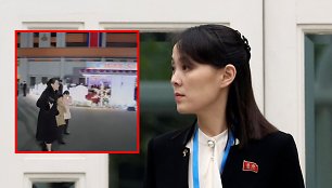 Kim Yo Jong su dviem vaikais