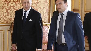 Laurentas Fabiusas ir Pavlo Klimkinas.