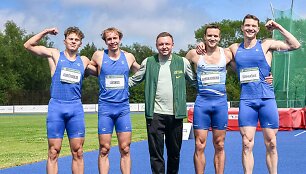 Gediminas Truskauskas, Lukas &Scaron;ermuk&scaron;nis, Edvardas Auk&scaron;tuolis ir Lukas Sutkus pagerino &scaron;alies rekordą.