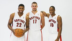 Rudy Gay, Jonas Valančiūnas ir DeMaras DeRozanas