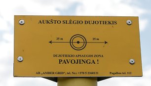 Lentelė informuojanti apie dujotiekio apsaugos zoną 