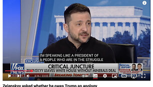 Volodymyras Zelenskis kalbėdamas &bdquo;Fox News&ldquo; ne sykį dėkojo amerikiečiams ir prašė aiškiai pasakyti, kad lieka amerikiečių pusėje