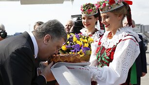 Ukrainos prezidentas Petro Poro&scaron;enka atvyko į Baltarusiją.