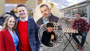 Ąžuolas Žvagulis su žmona, Andrius Užkalnis