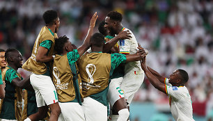 Senegalas - Kataras rungtynių akimirka. Boulaye Dia pelnė įvartį.