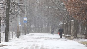 Trečiadienį Vilniuje gausiai sninga