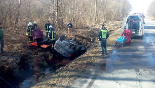 „Audi A4“ avarija ties Kintais, Šilutės rajone