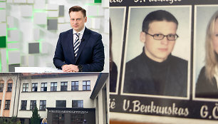 Šilutės Vydūno gimnazijoje, kurią 2003-iaisiais baigė V.Benkunskas, dar kabo jo vinjetė. 