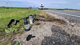 Tragi&scaron;kos avarijos vieta Panevėžio rajone