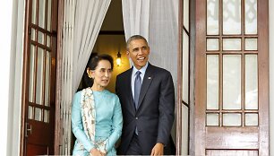 Aung San Suu Kyi ir Barackas Obama