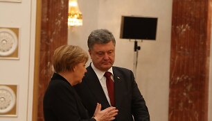 Vokietijos kanclerė Angela Merkel ir Ukrainos prezidentas Petro Poro&scaron;enka