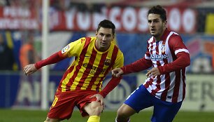 &bdquo;Barcelona&ldquo; lyderis Lionelis Messi ir &bdquo;Atletico&ldquo; žaidėjas Koke