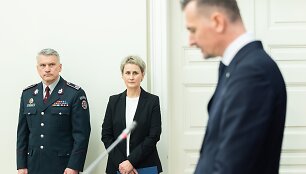 Spaudos konferencija dėl elektroninių sukčiavimų / Robertas Riabovas/BNS nuotr.