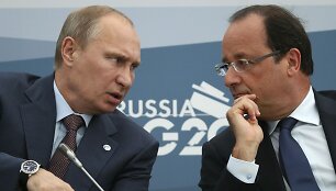 Vladimiras Putinas ir Francois Hollande'as