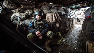 Ukrainos karys Marjinkos priešakinėse linijose