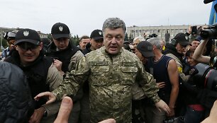 Ukrainos prezidentas Petro Poro&scaron;enka Slovjanske