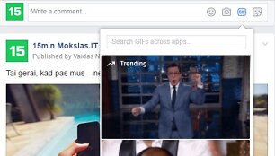 GIF paveikslėlių naudojimas &bdquo;Facebook&ldquo; komentaruose