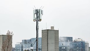 5G ryšio antena Vokietijos Damštato mieste