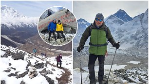 Rolandas Kažimėkas su žmona leidosi į žygį Everesto bazinės stovyklos link
