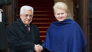 Palestinos prezidentas Mahmudas Abbasas ir Lietuvos prezidentė Dalia Grybauskaitė