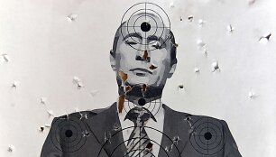 Taikinys su Rusijos prezidento Vladimiro Putino portretu
