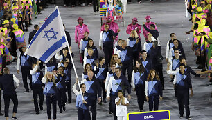 Izraelio olimpiečių delegacija per atidarymo ceremoniją