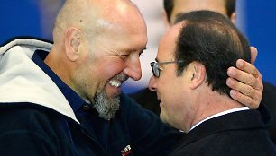 Serge'as Lazarevičius ir Prancūzijos prezidentas Francois Hollande'as