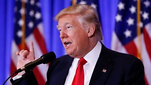I&scaron;rinktojo JAV prezidento Donaldo Trumpo spaudos konferencija
