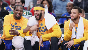 Kevinas Durantas, JaVale'is Mcgee ir Stephenas Curry