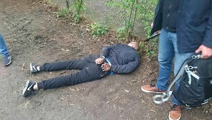 Įtariamo žudiko Deivido &Scaron;česnavičiaus sulaikymo Berlyne akimirka